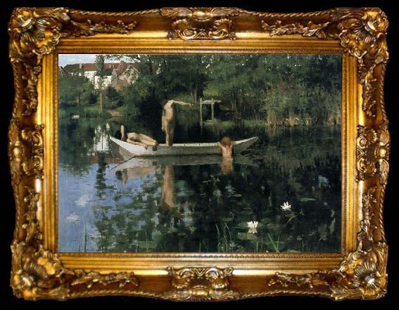 framed  William Stott of Oldham The Bathing Place, ta009-2